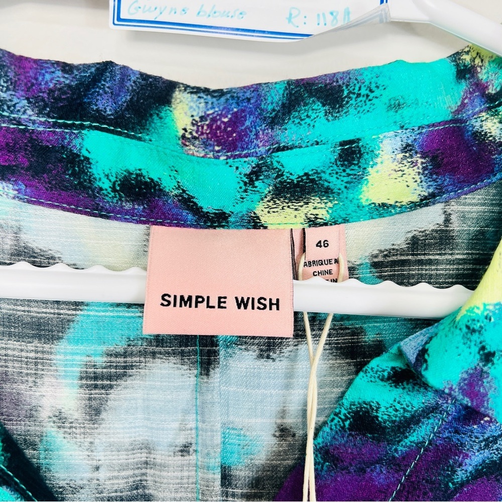 NWT Simple Wish Vibrant Blue Multicolor Tunic dress women size EU 46 Xl/ XXL - Picture 9 of 14